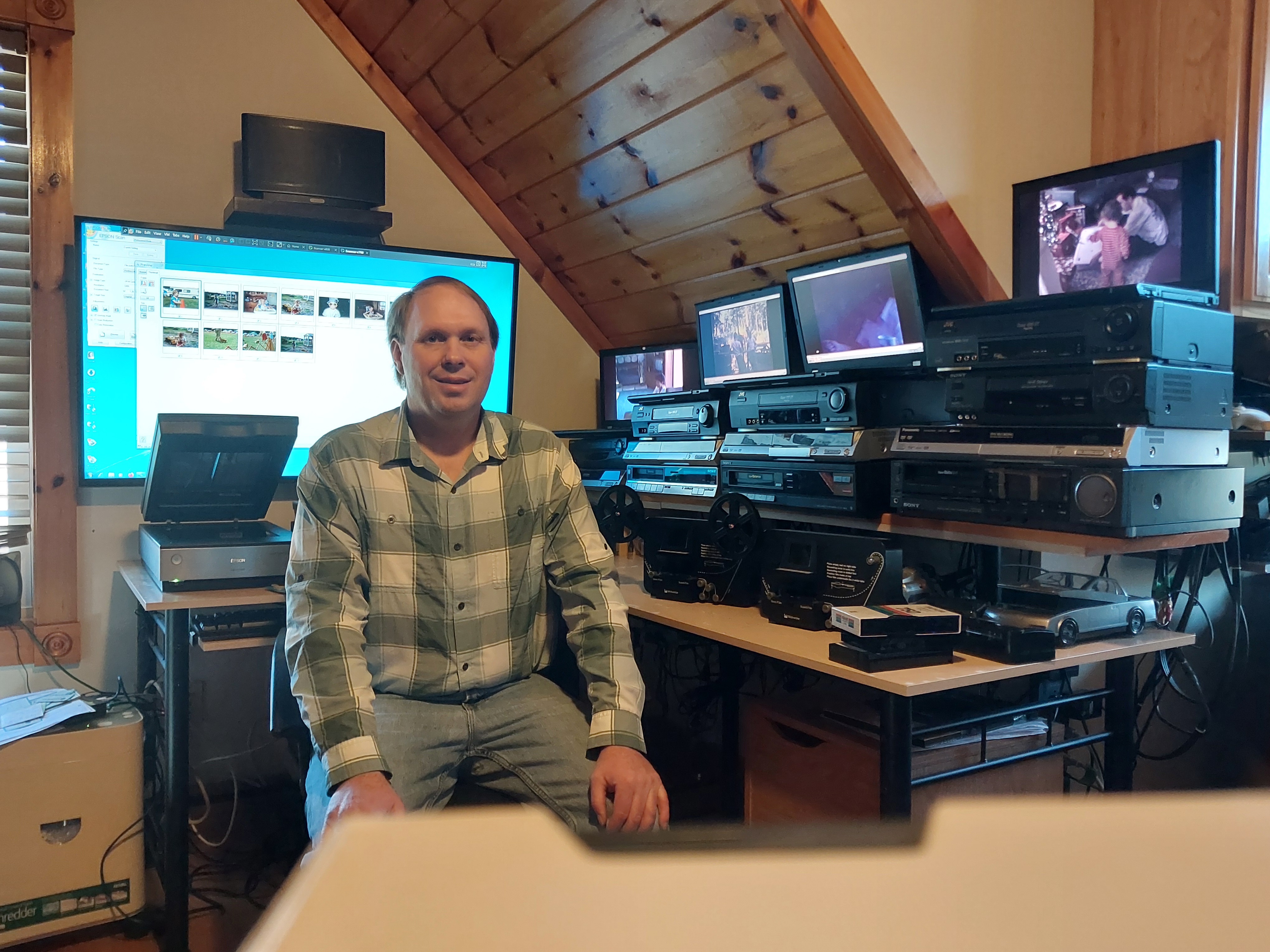 Mike at Hole In One Computers with digitization equipment